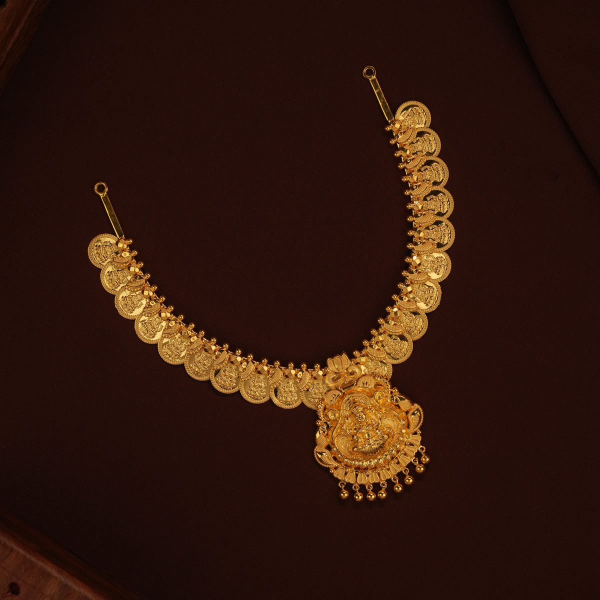 Heritage Lakshmi Pendant with Coin Gold Necklace