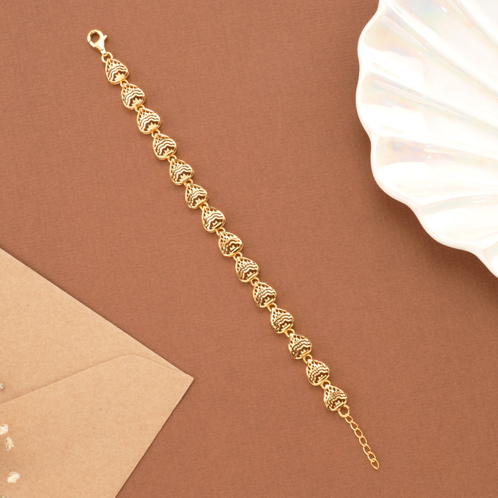 Tear Drop Design Nagas Gold Plated Bracelet