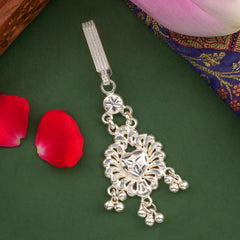 Divine Floral Silver Keychain