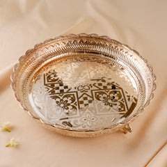 Elegant Round Silver Thamboolam Plate