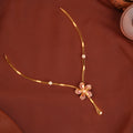 Gold Flower Pendant Necklace