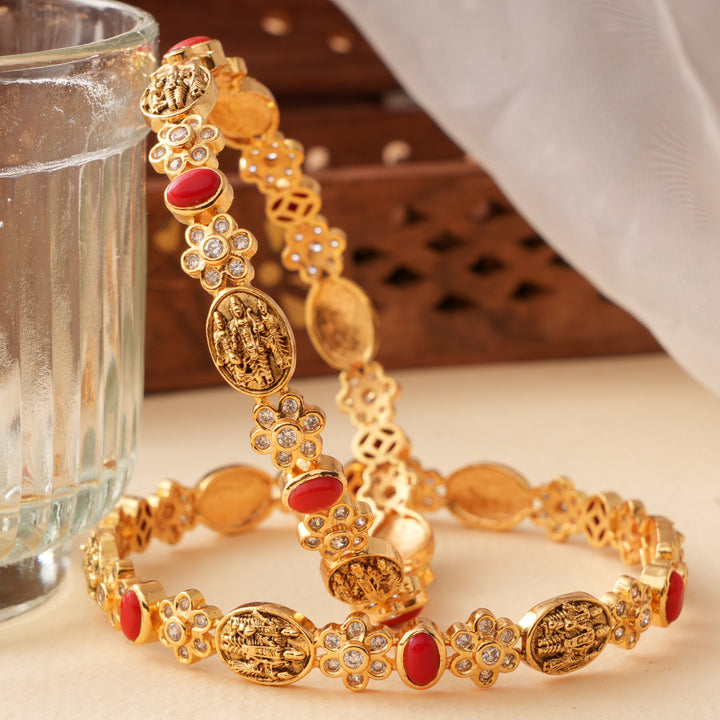 Antique Ram Seetha Coral Design Bangle