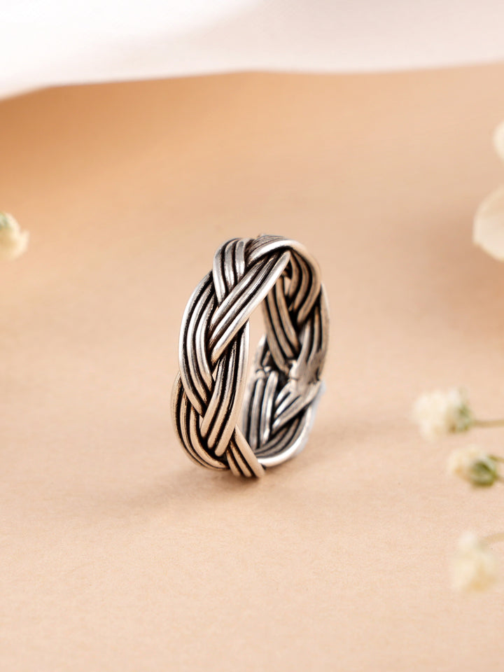 Chunky Silver Braid Ring