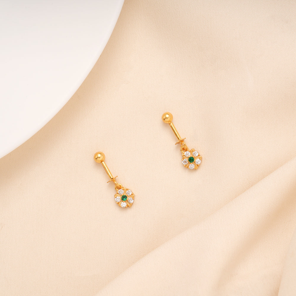 Classic White with Green Floral Golden Koppu