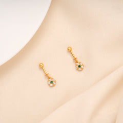 Classic White with Green Floral Golden Koppu