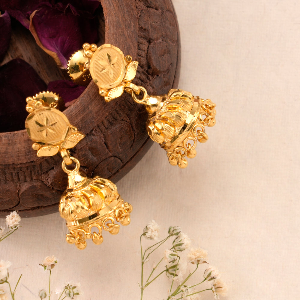 Radiant Floral Tops Gold-Plated Jhumkas