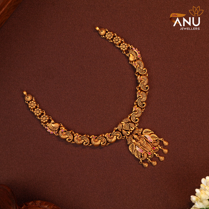 Divine Antique Murugan Gold Drops Necklace