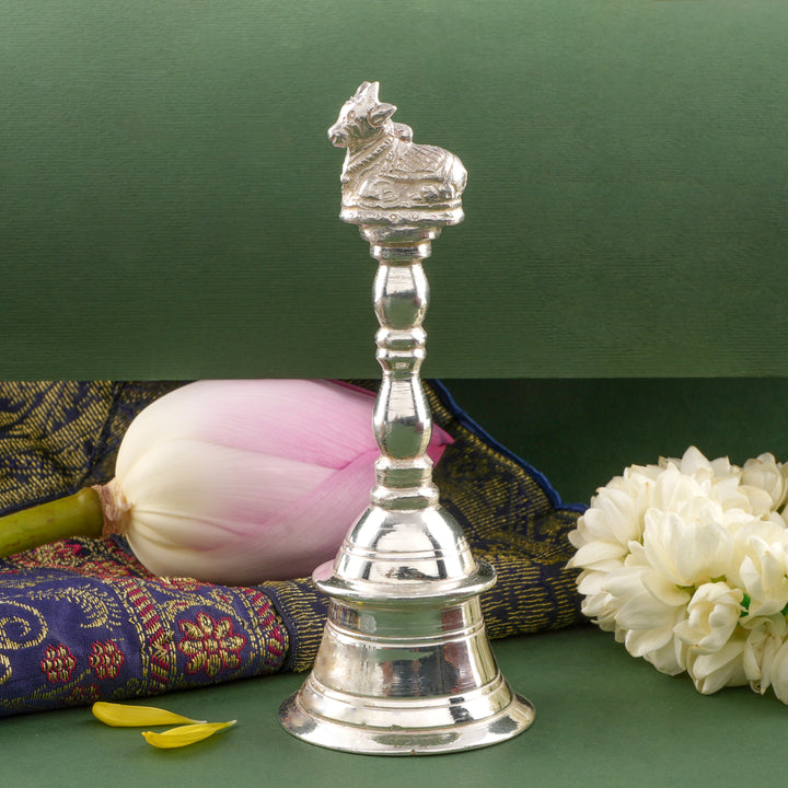 Temple Style Nandi Silver Bell
