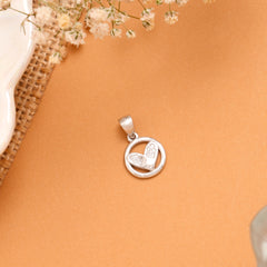 Cute Heart Circle Silver Pendant