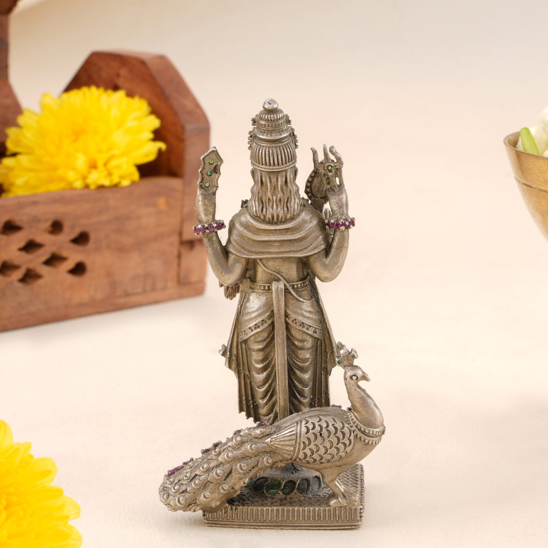 Lord Murugan Antique Silver Idol