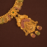 Intricate Lakshmi Pendant Gold Necklace