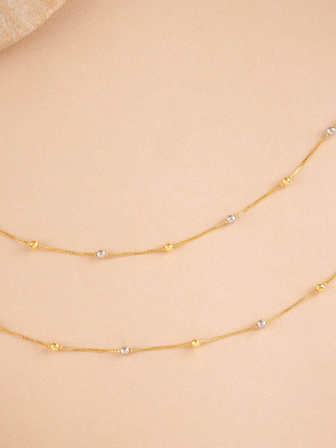 Dual Toned Ball Gold Anklet