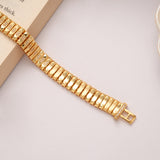 Watch Strap Style Golden Bracelet