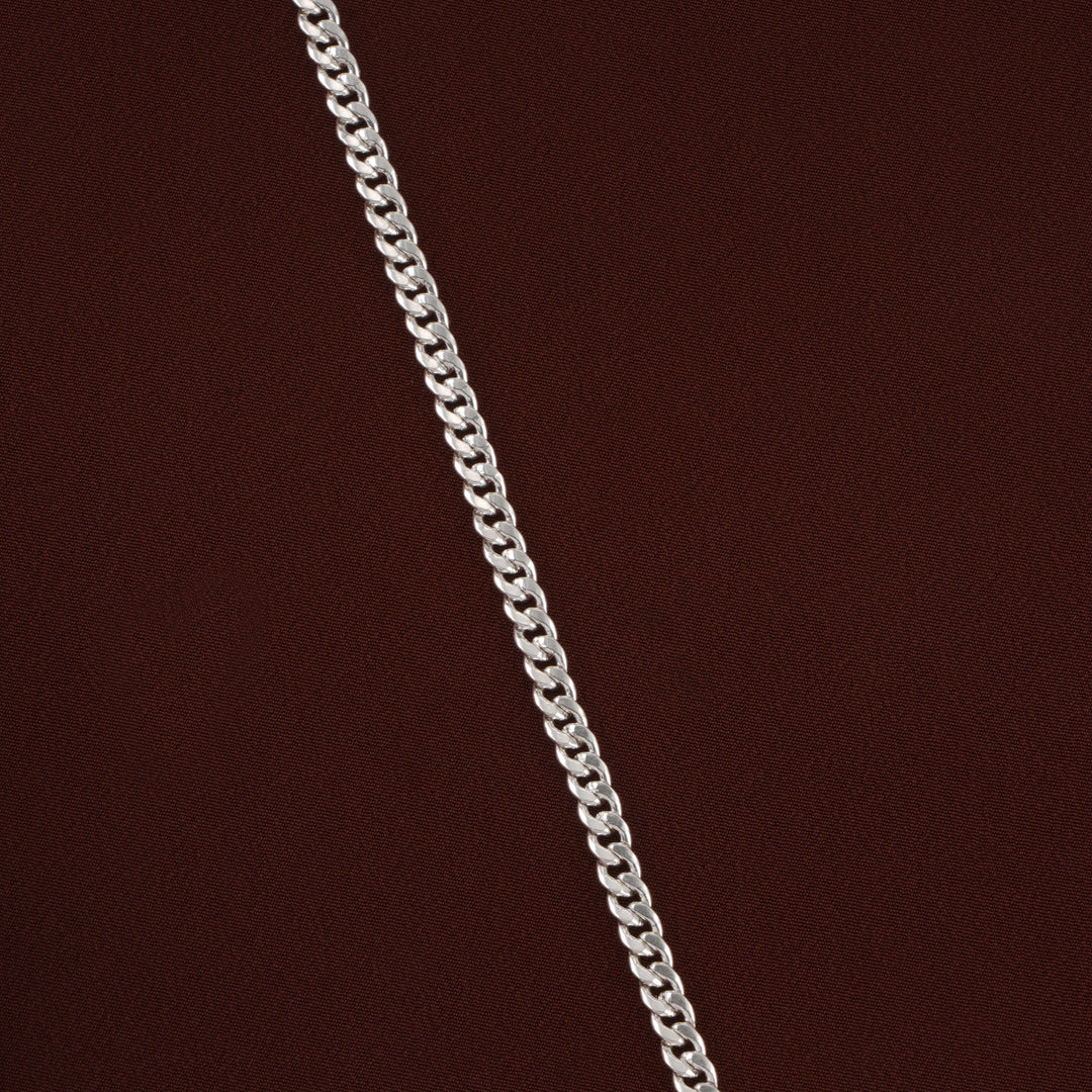 Stylish Curb Link Silver Bracelet