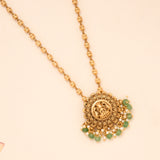 Blossom Lakshmi Pendant Floral Golden Necklace Set