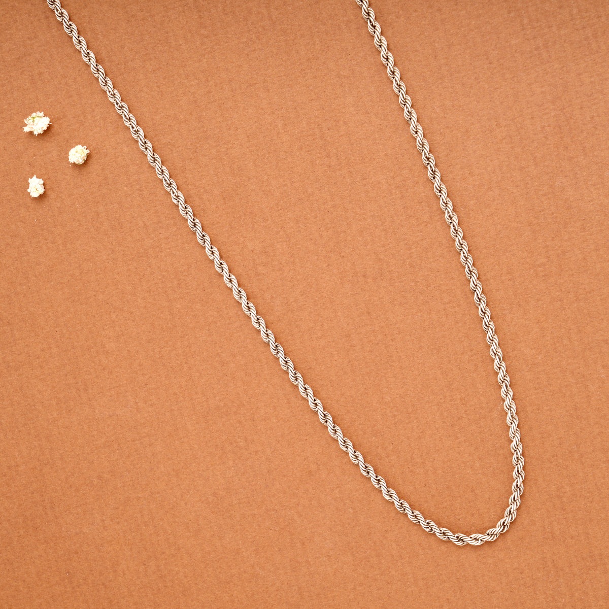 Traditional Twisted Rope Women’s Silver Chain