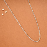 Traditional Twisted Rope Women’s Silver Chain