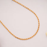 Sleek Rectangular Design Link Golden Chain