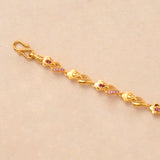 Ruby Flower Design Casting Gold Bracelet