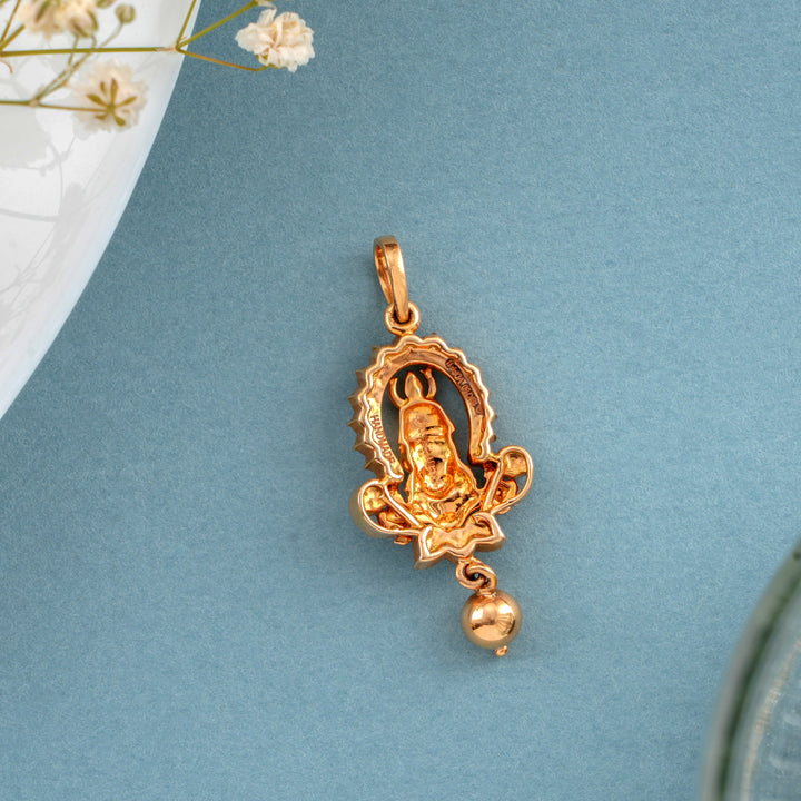 Goddess Perumal Golden Drop Diamond Pendant