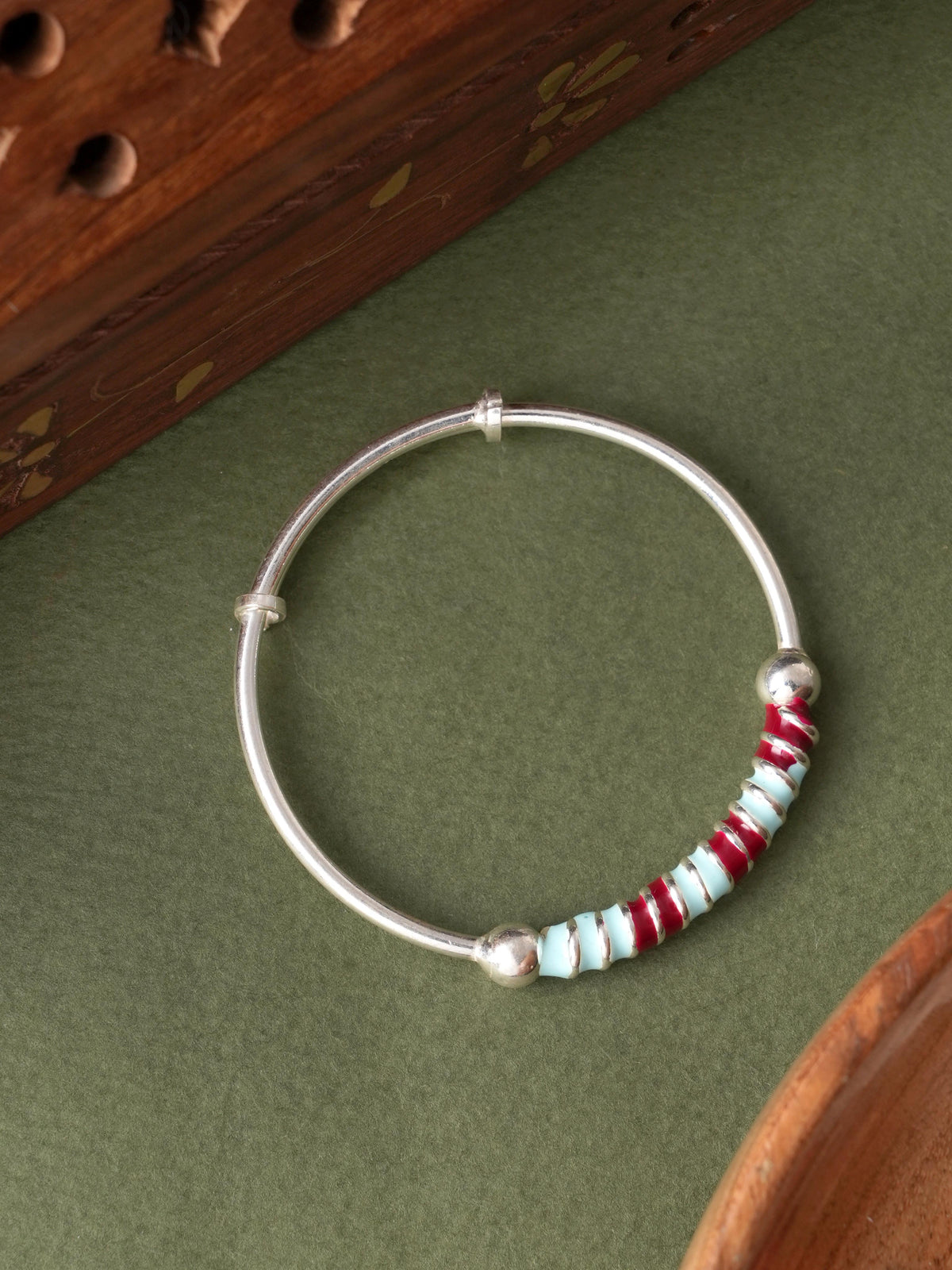 Red And Blue Enamel Bangle