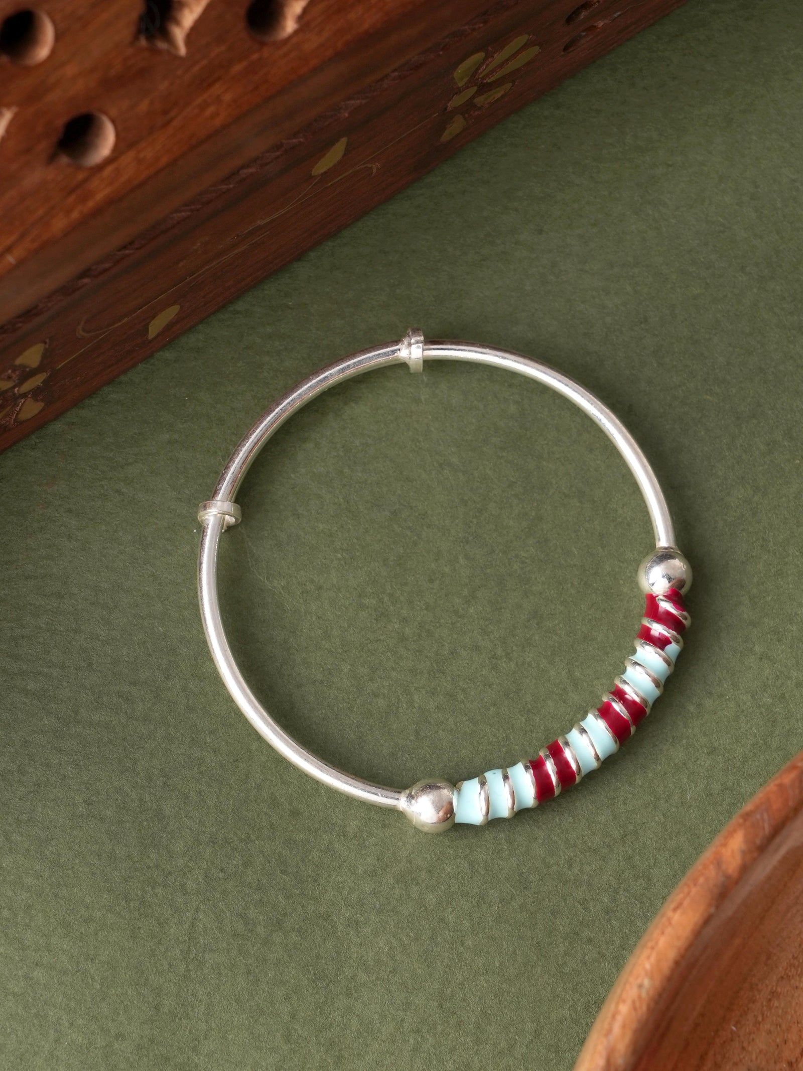 Red And Blue Enamel Bangle