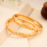 Classic Flower Pattern Golden Bangle