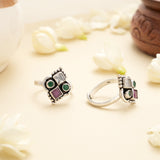 Vintage Quad Stone Antique Silver Toe Ring