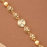 Sun Burst Pattern Gold Plated Casting Bracelet