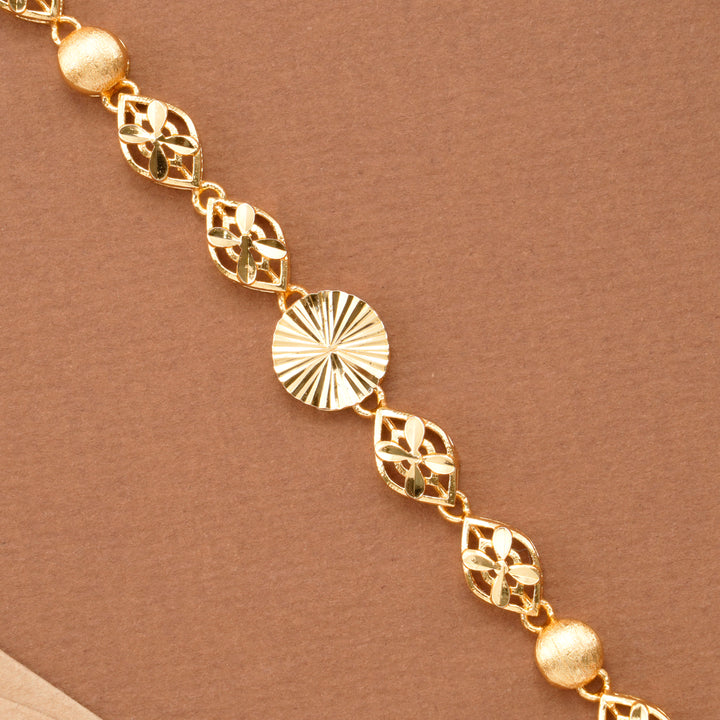 Sun Burst Pattern Gold Plated Casting Bracelet