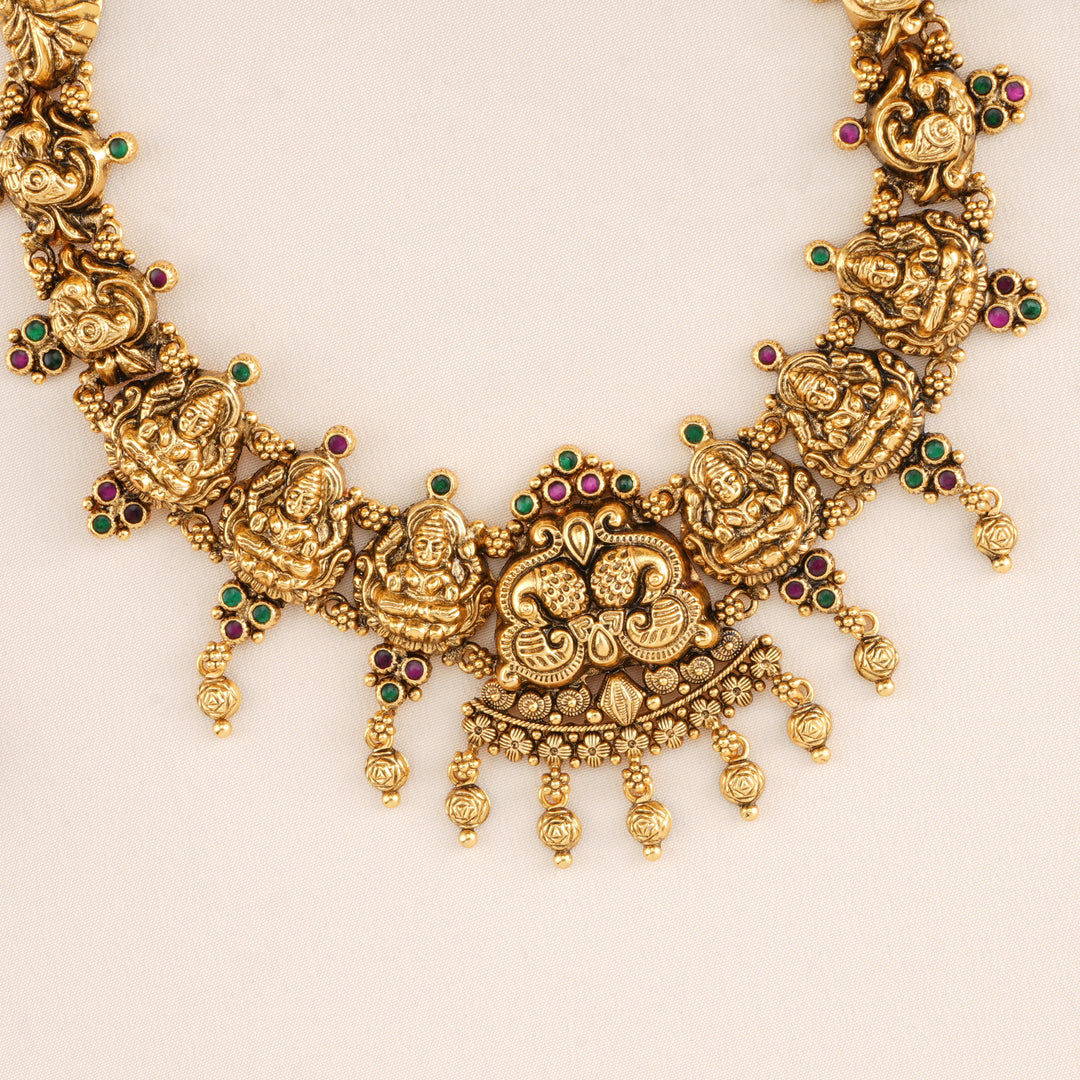 Antique Lakshmi with Peacock Necklace