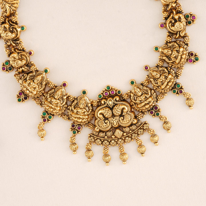 Antique Lakshmi with Peacock Necklace