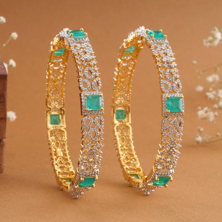 Halo Emerald with Leaf Swarovski Bangle