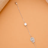 Tiny Charm Silver Skull Stone Bracelet
