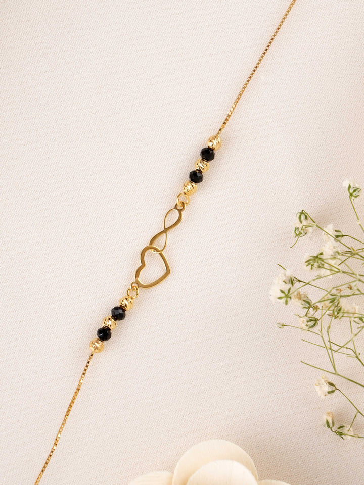 Heart and Infinity Symbol Mangalsutra Bracelet