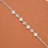 Modern Mini Heart Linked Chain Silver Bracelet