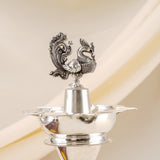 Peacock and Parrot Antique Silver Vilakku