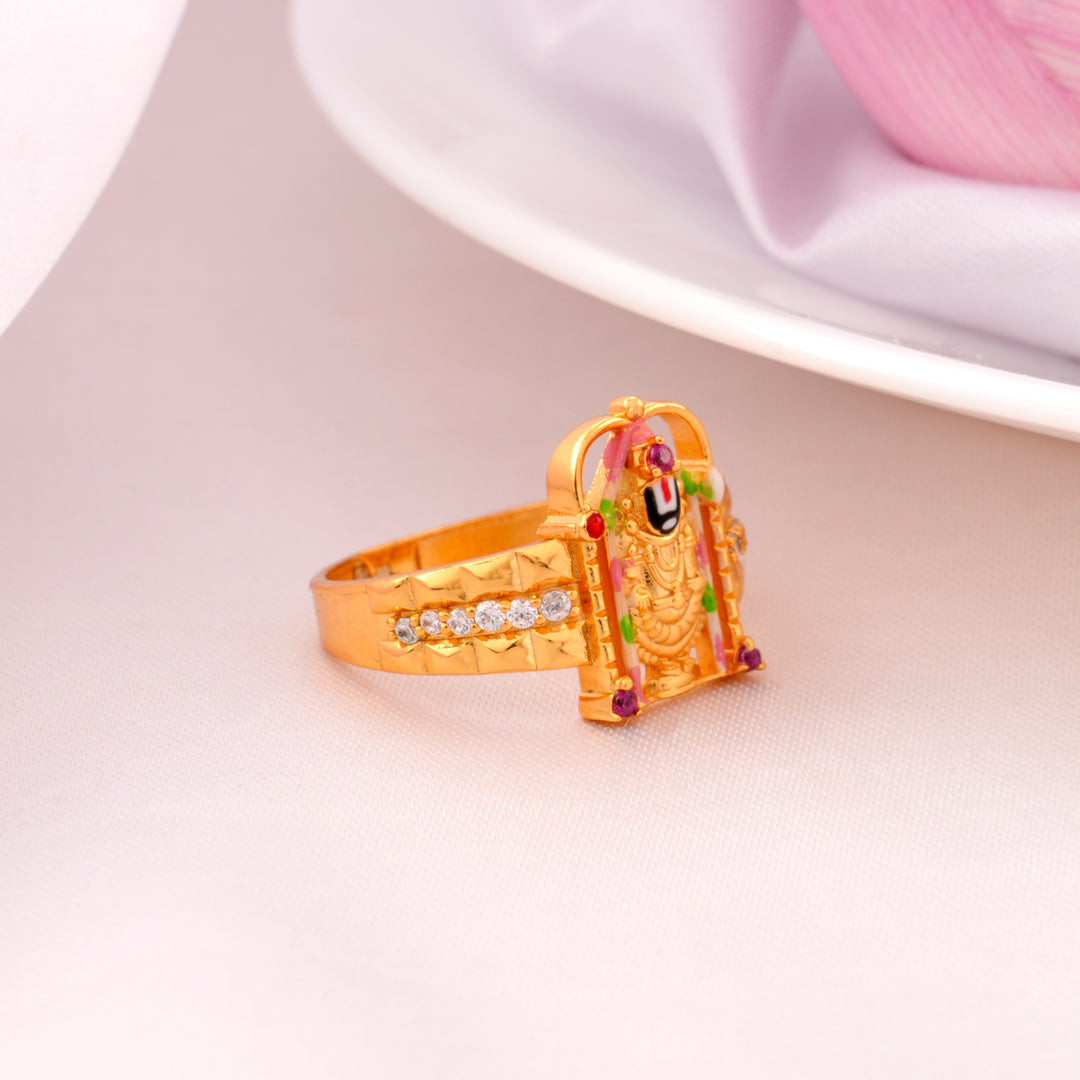Lord Venkateswara Gold Plated Ring
