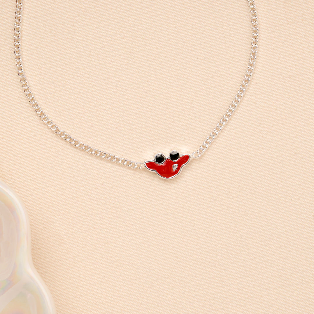 Red Car Enamel Baby Silver Bracelet