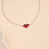 Red Car Enamel Baby Silver Bracelet