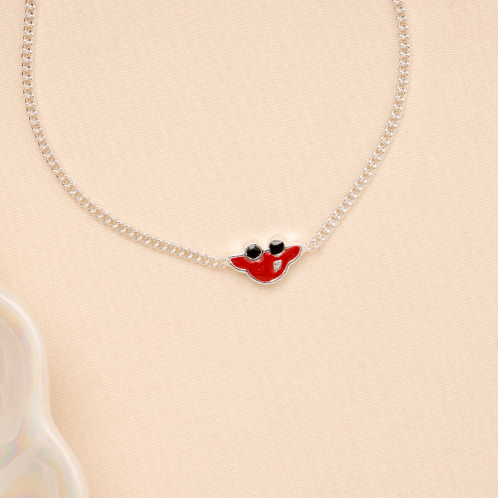 Red Car Enamel Baby Silver Bracelet