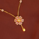 Gold Floral Accents Pendant Necklace