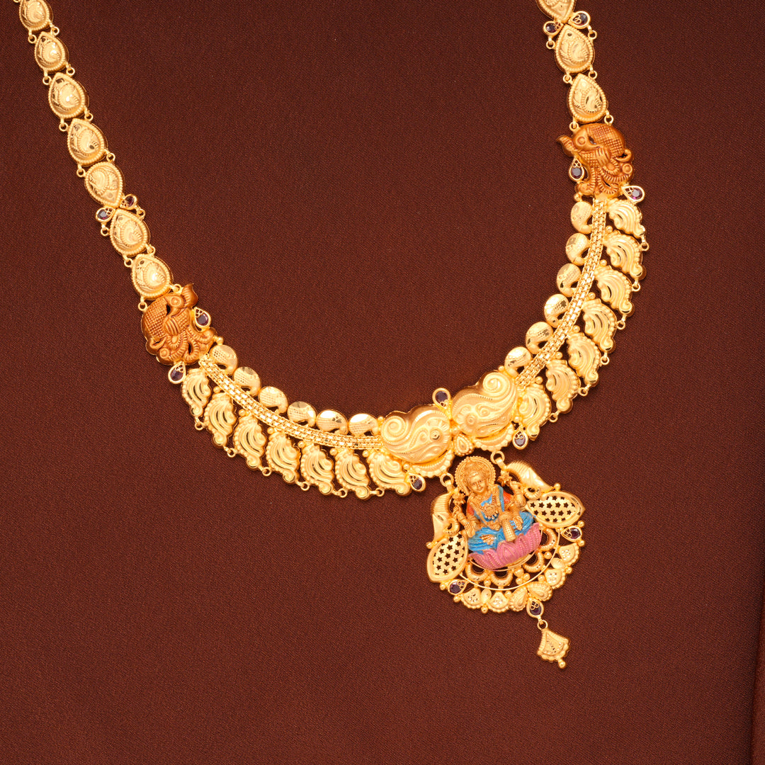 Aishwarya Mahalakshmi Long Gold Haram
