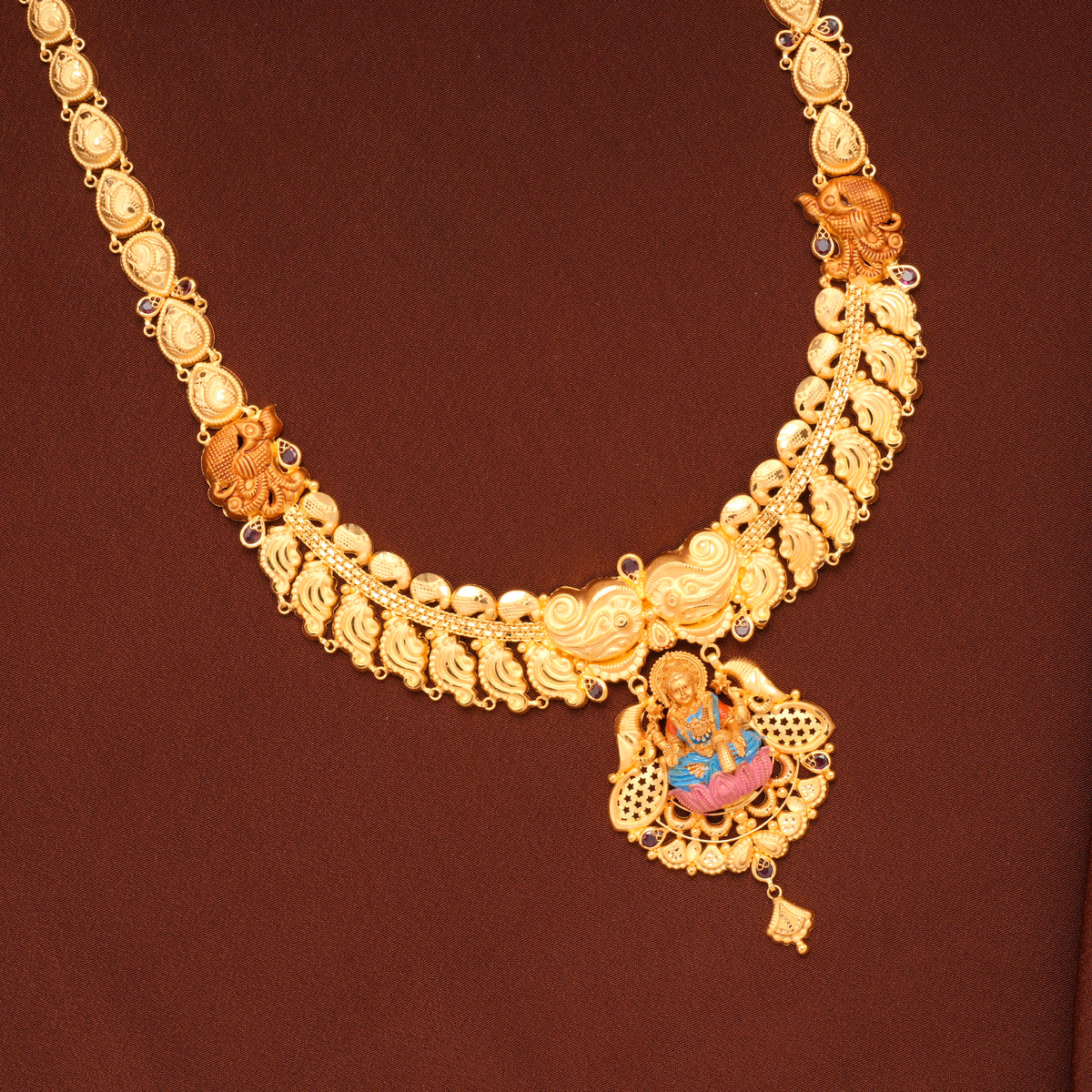 Aishwarya Mahalakshmi Long Gold Haram