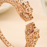 Two Headed Cheetah Rose Gold Kada