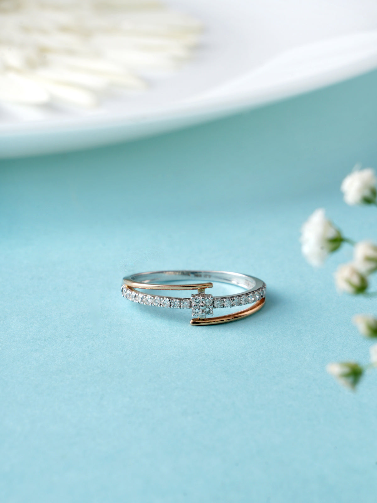 Dual Rose Gold Radiance Diamond Wrap Ring
