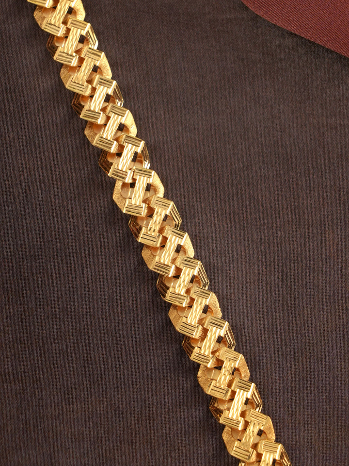 Heavy Link Pattern Gold Bracelet for Men