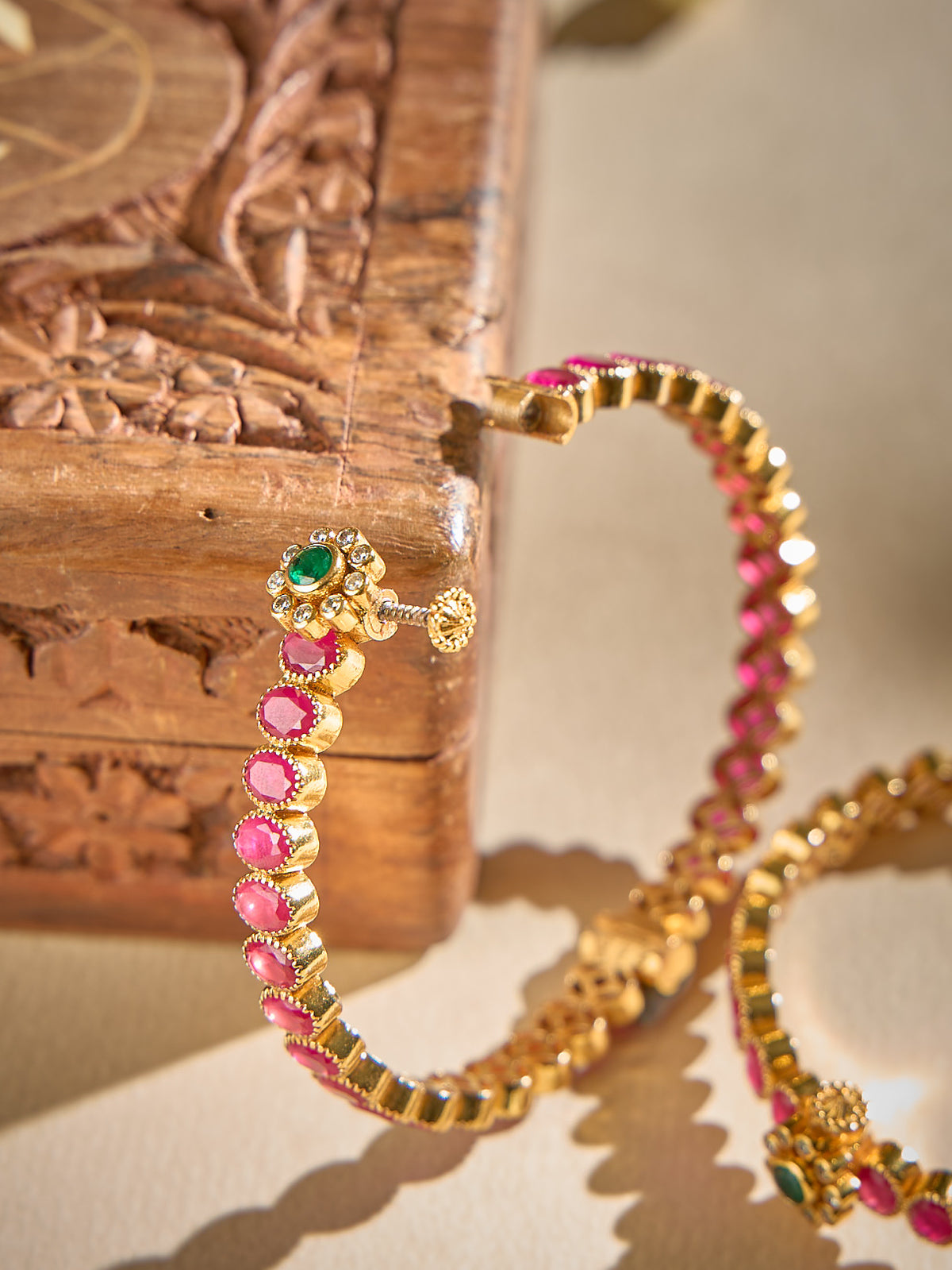 Rosette Ruby Touch Bangle