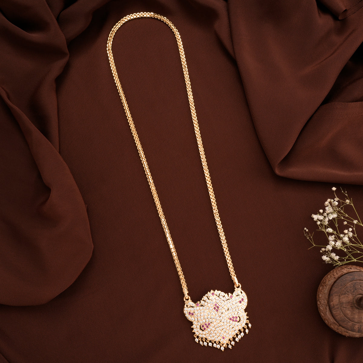 Traditional White Stone Golden Chain
