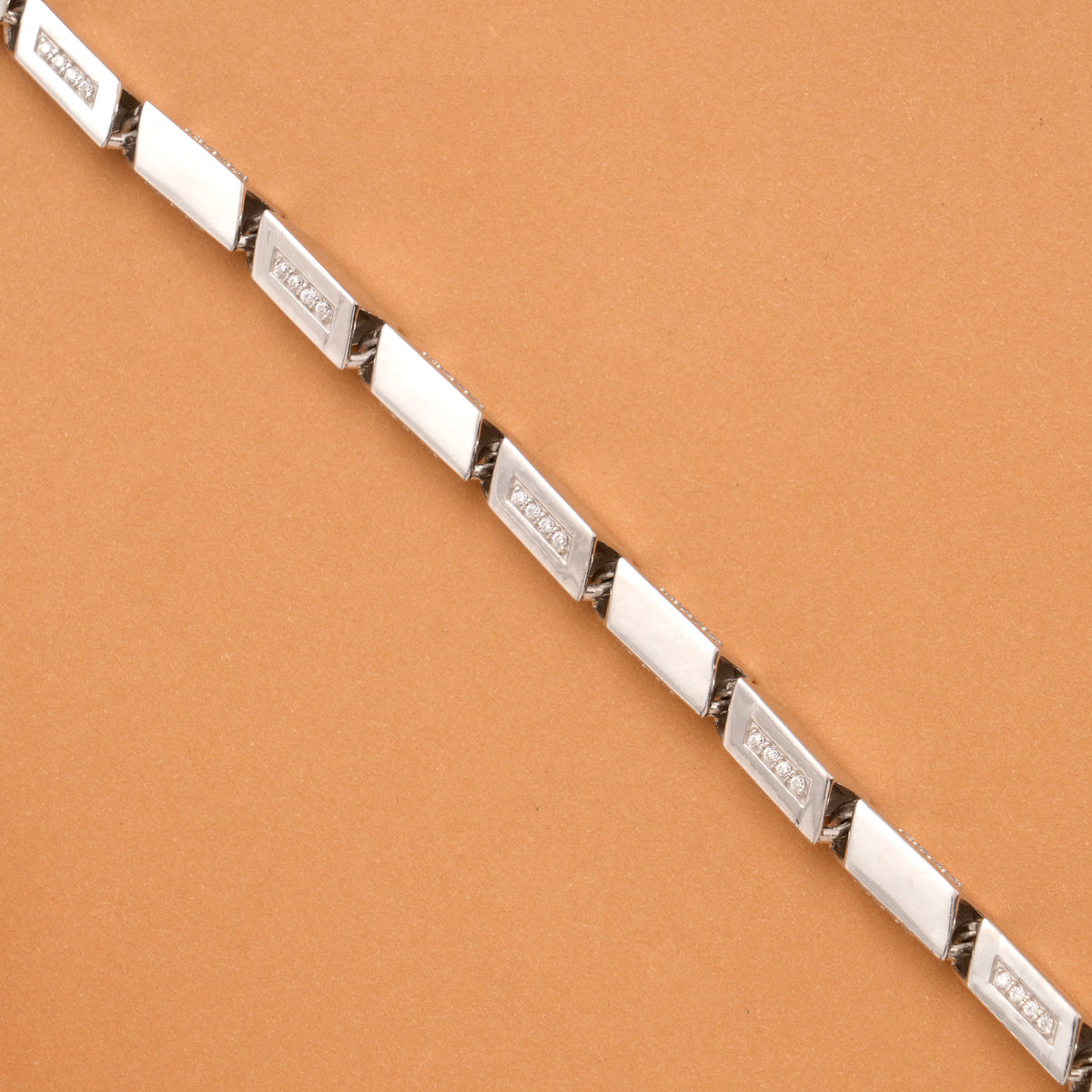 Men’s Rectangular Link Silver Bracelet